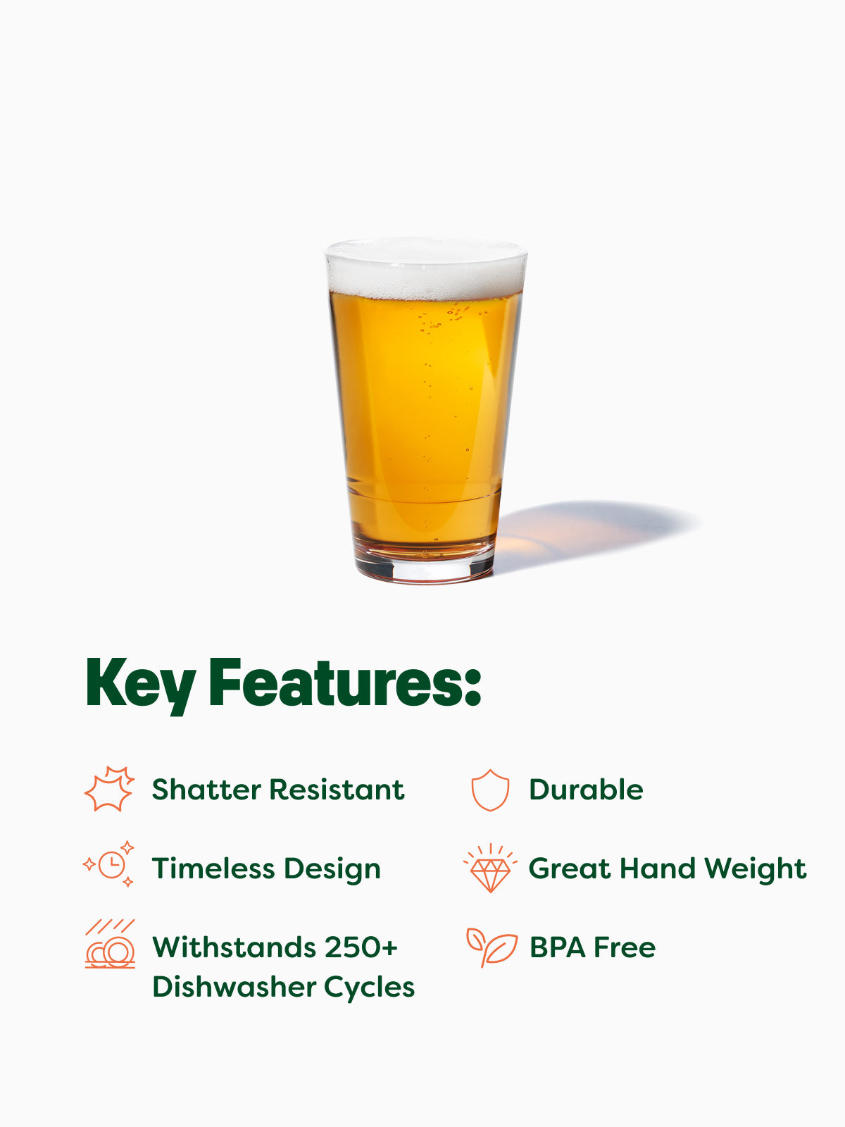 RESERVE 16oz Pint MS Copolyester Glass - Bulk