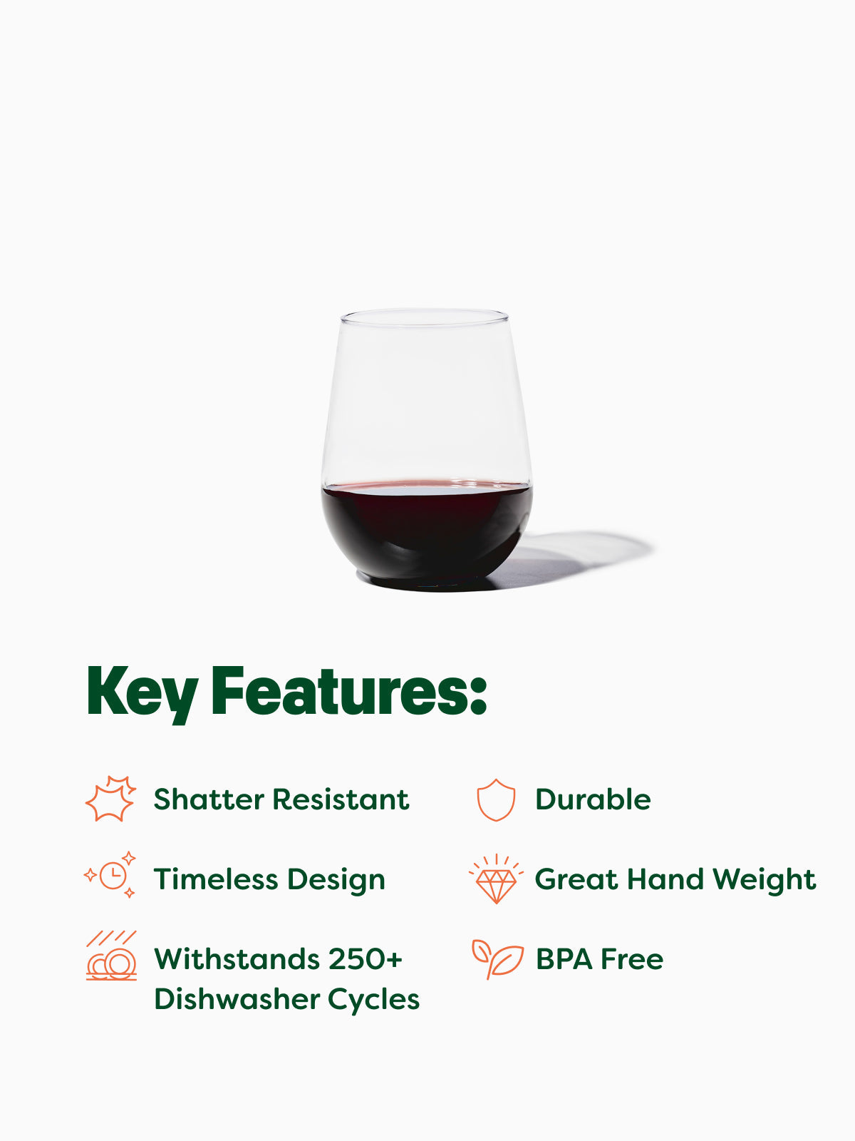RESERVE 16oz Stemless Wine MS Copolyester Glass - Bulk