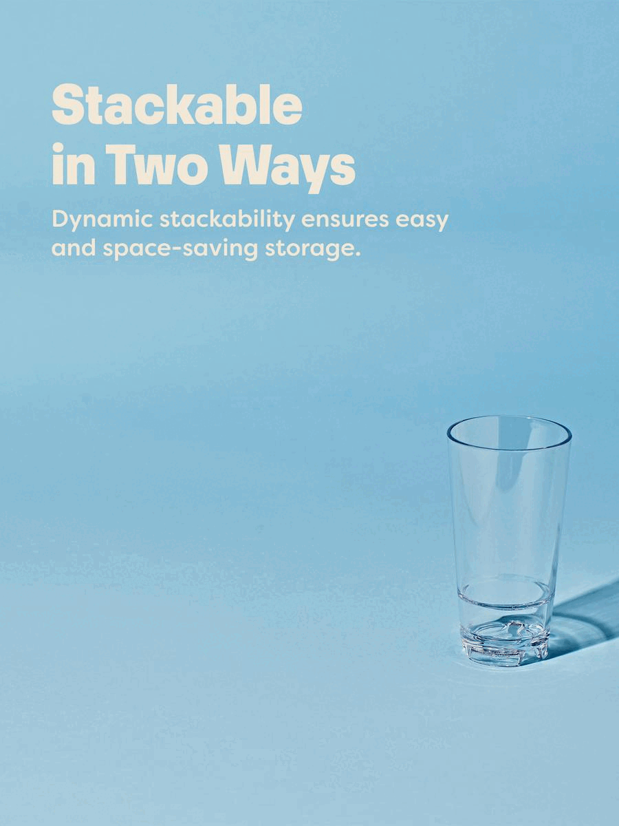 RESERVE 14oz Stackable Tall MS Copolyester Glass - Bulk