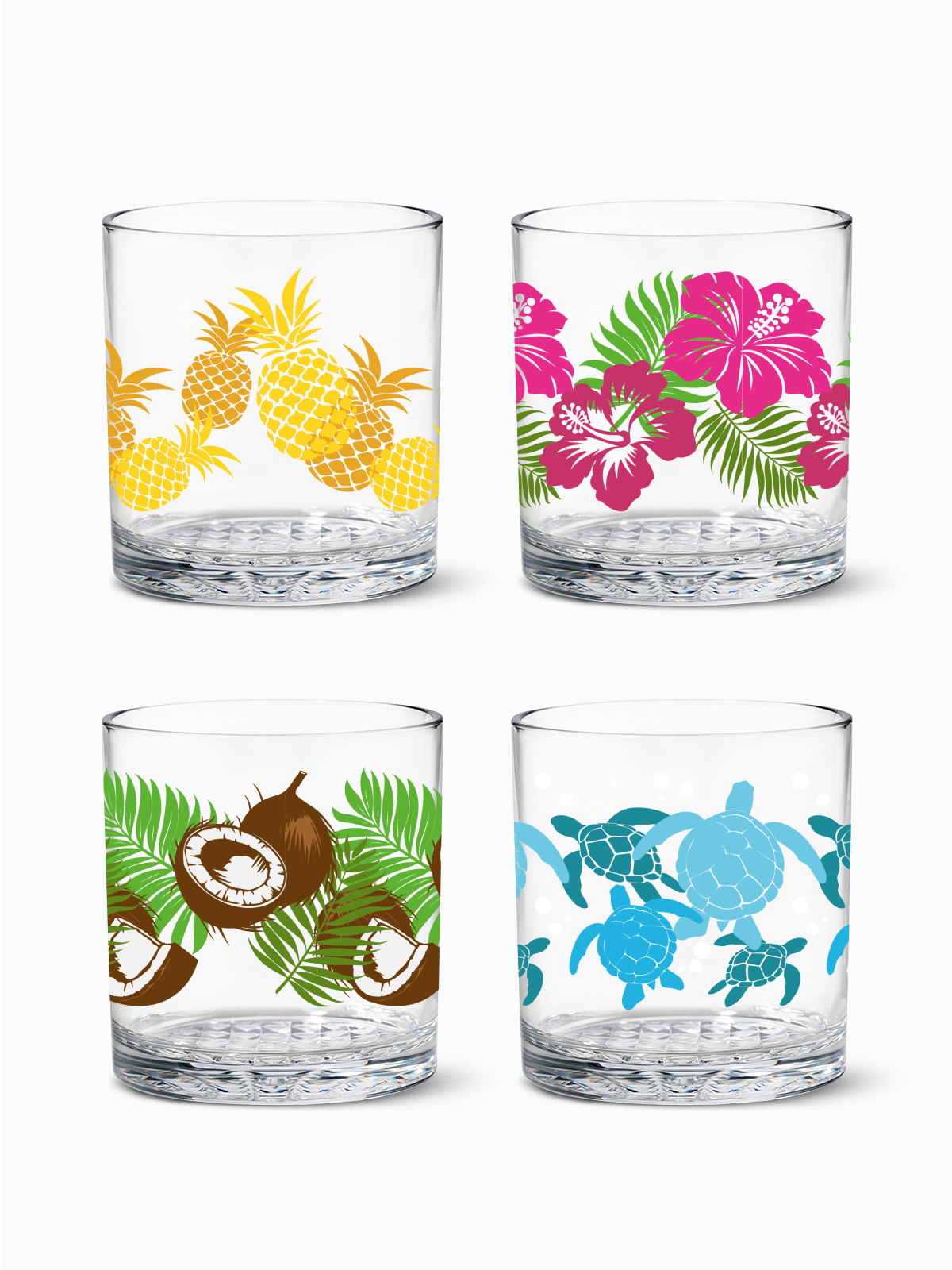 Tropical Oasis - RESERVE 12oz Old Fashioned Tritan Copolyester Glass