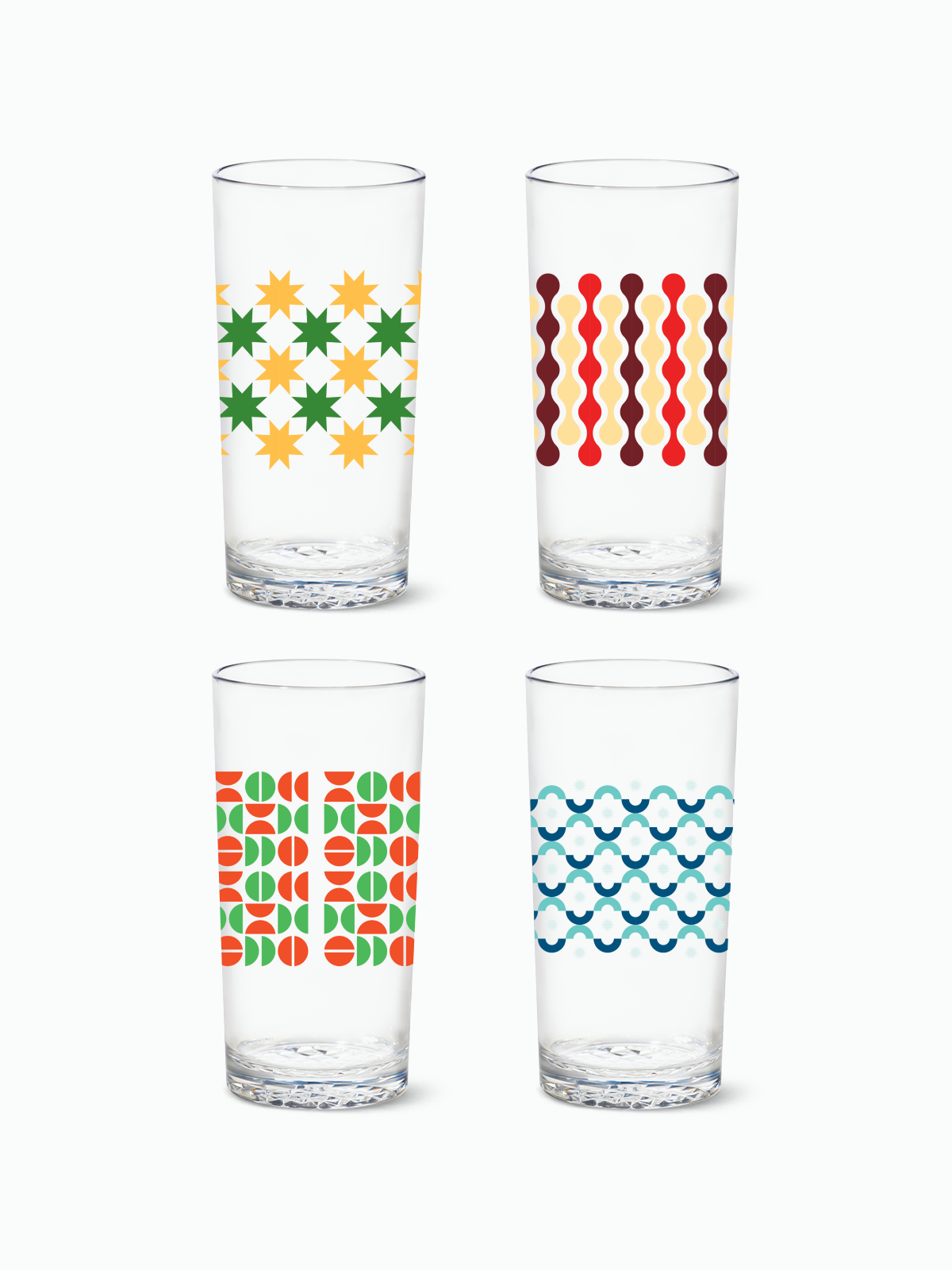 Abstract Christmas Pattern - RESERVE 14oz Highball Tritan Copolyester Glass