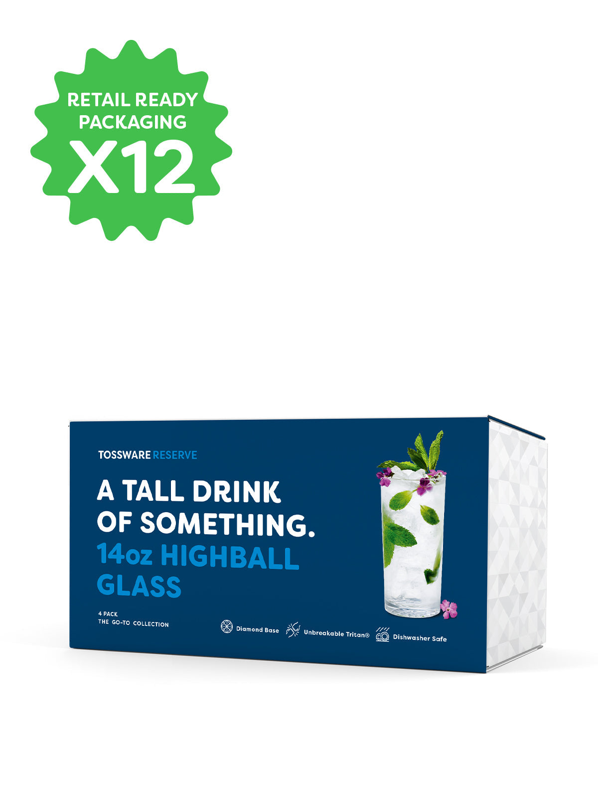 RESERVE 14oz Highball Tritan Copolyester Glass - Bulk