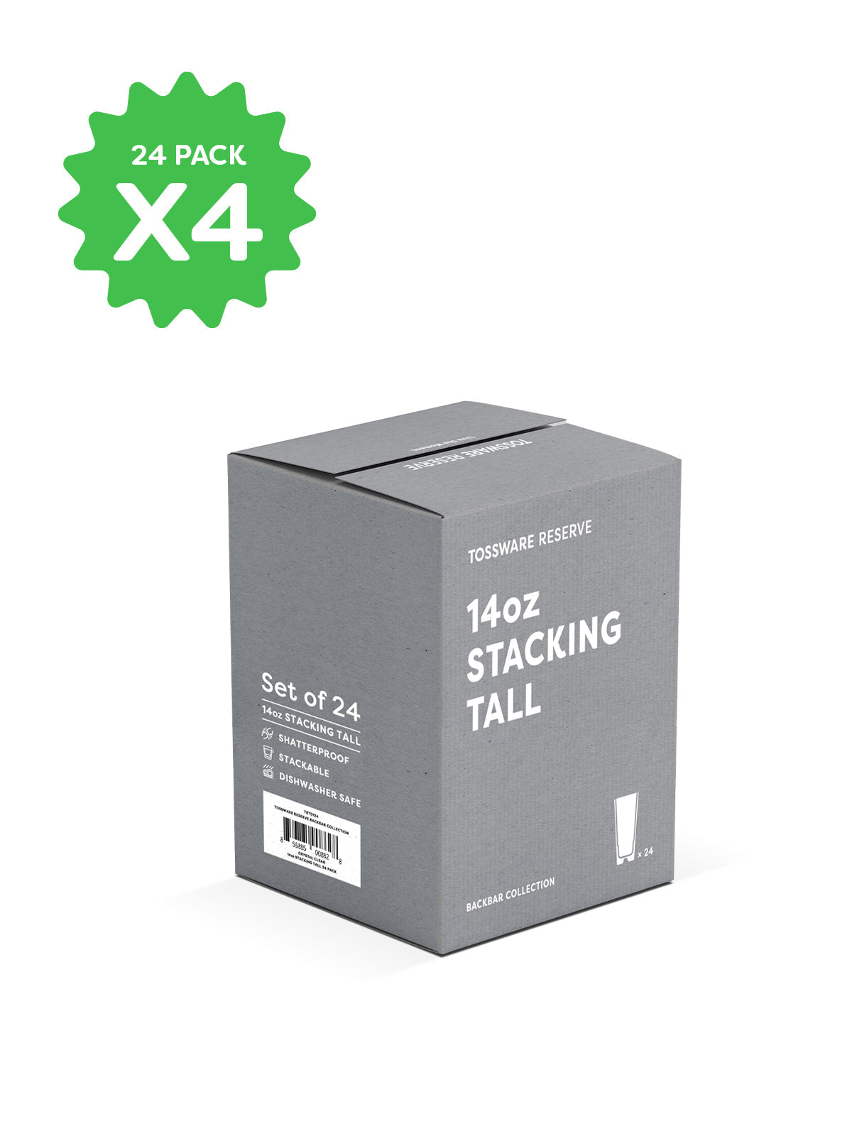 RESERVE 14oz Stackable Tall Tritan Copolyester Glass - Bulk