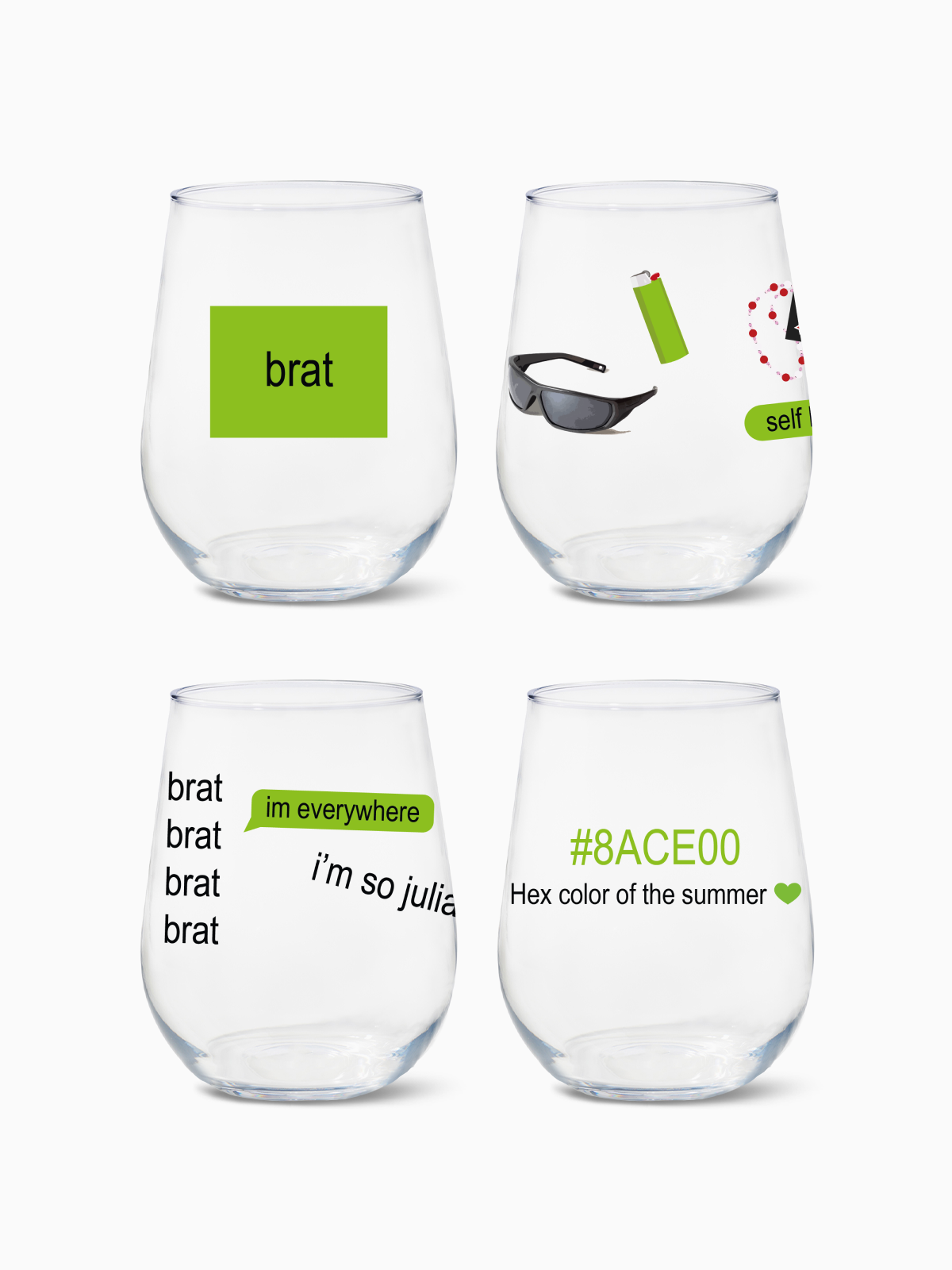 Brat Summer - RESERVE 16oz Stemless Wine Tritan Copolyester Glass