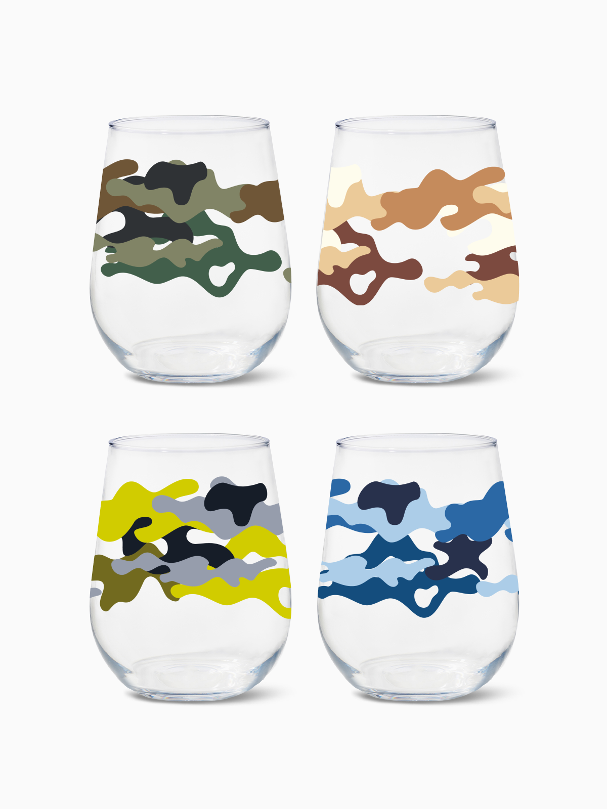 Camo - RESERVE 16oz Stemless Wine Tritan Copolyester Glass