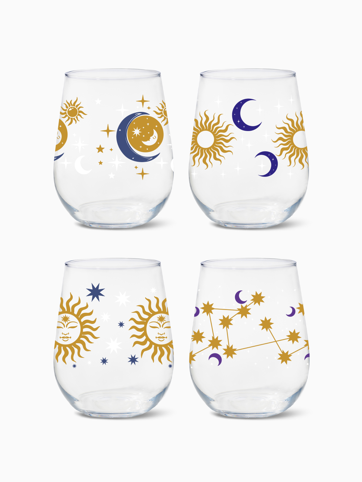 Celestial Sky - RESERVE 16oz Stemless Wine Tritan Copolyester Glass