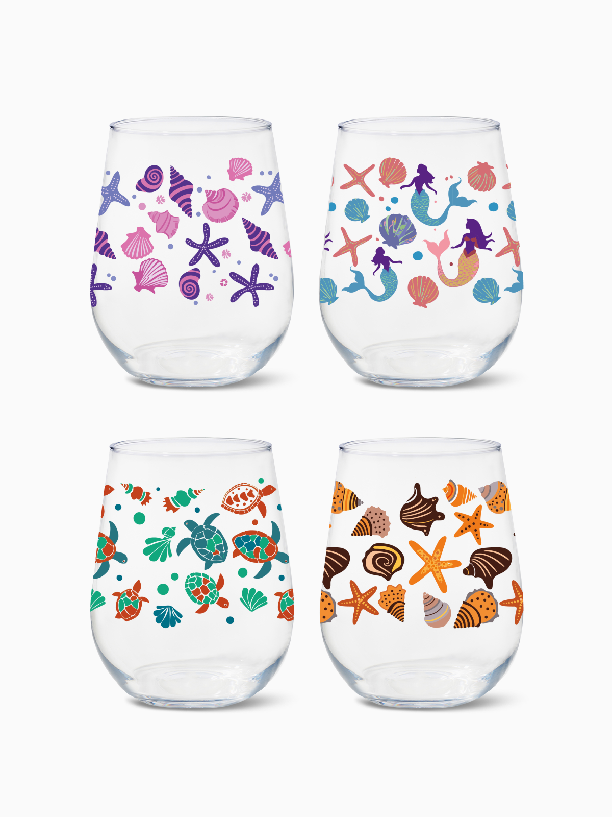 Coastal Charm - RESERVE 16oz Stemless Wine Tritan Copolyester Glass