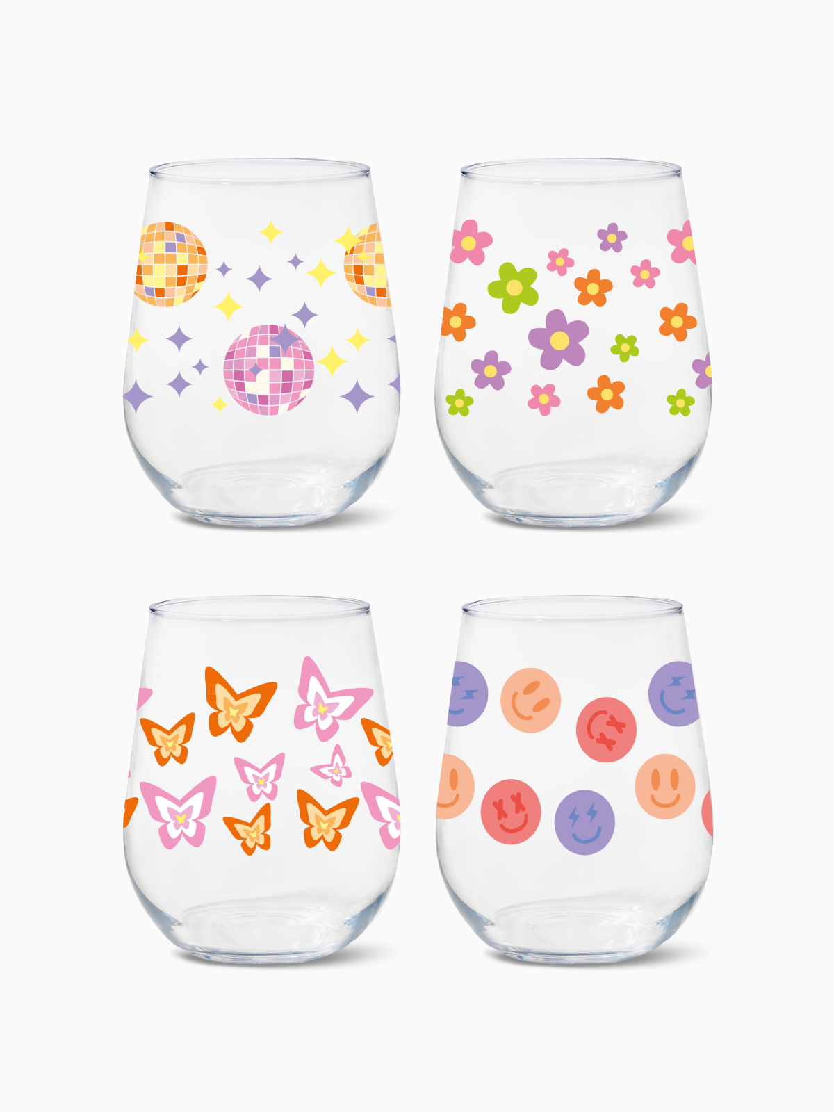 Disco Party - RESERVE 16oz Stemless Wine Tritan Copolyester Glass