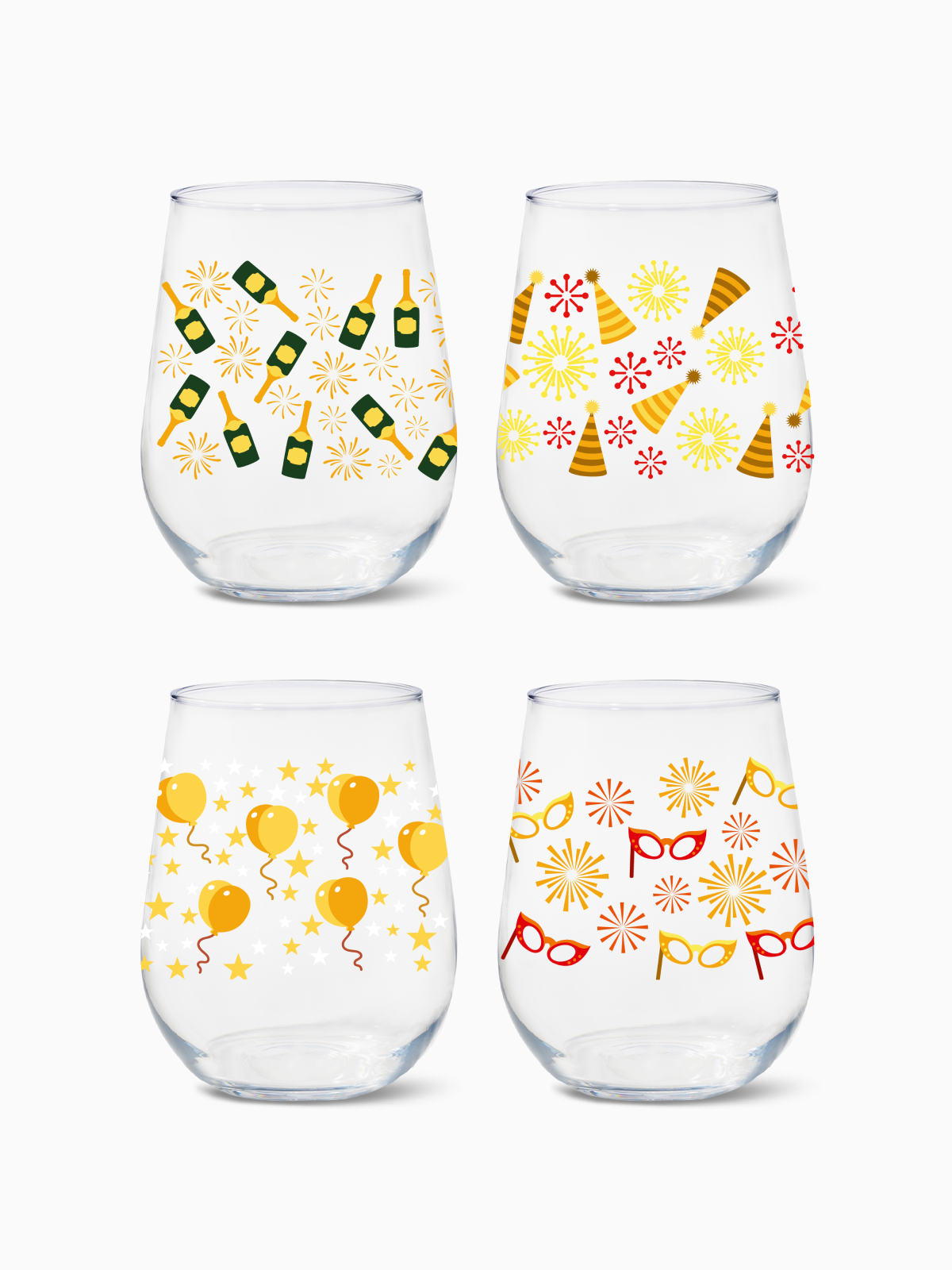 Festive Bliss - RESERVE 16oz Stemless Wine Tritan Copolyester Glass