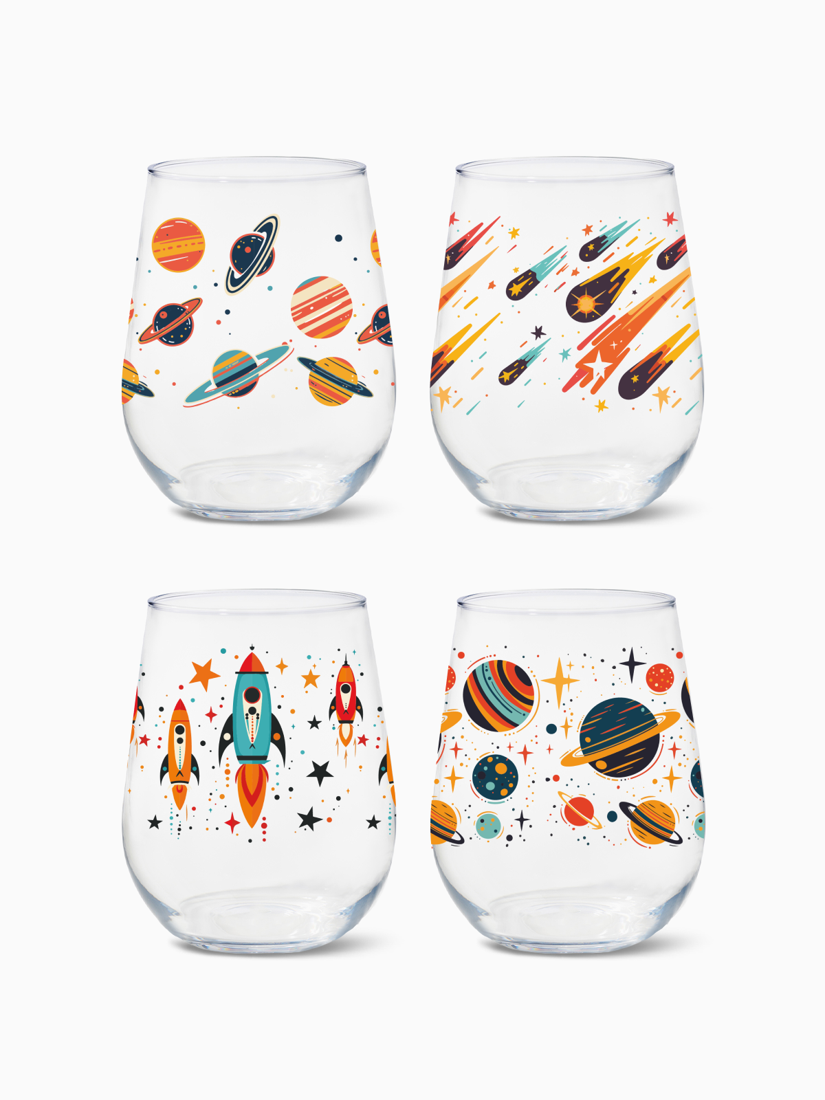 Colorful Galaxy - RESERVE 16oz Stemless Wine Tritan Copolyester Glass