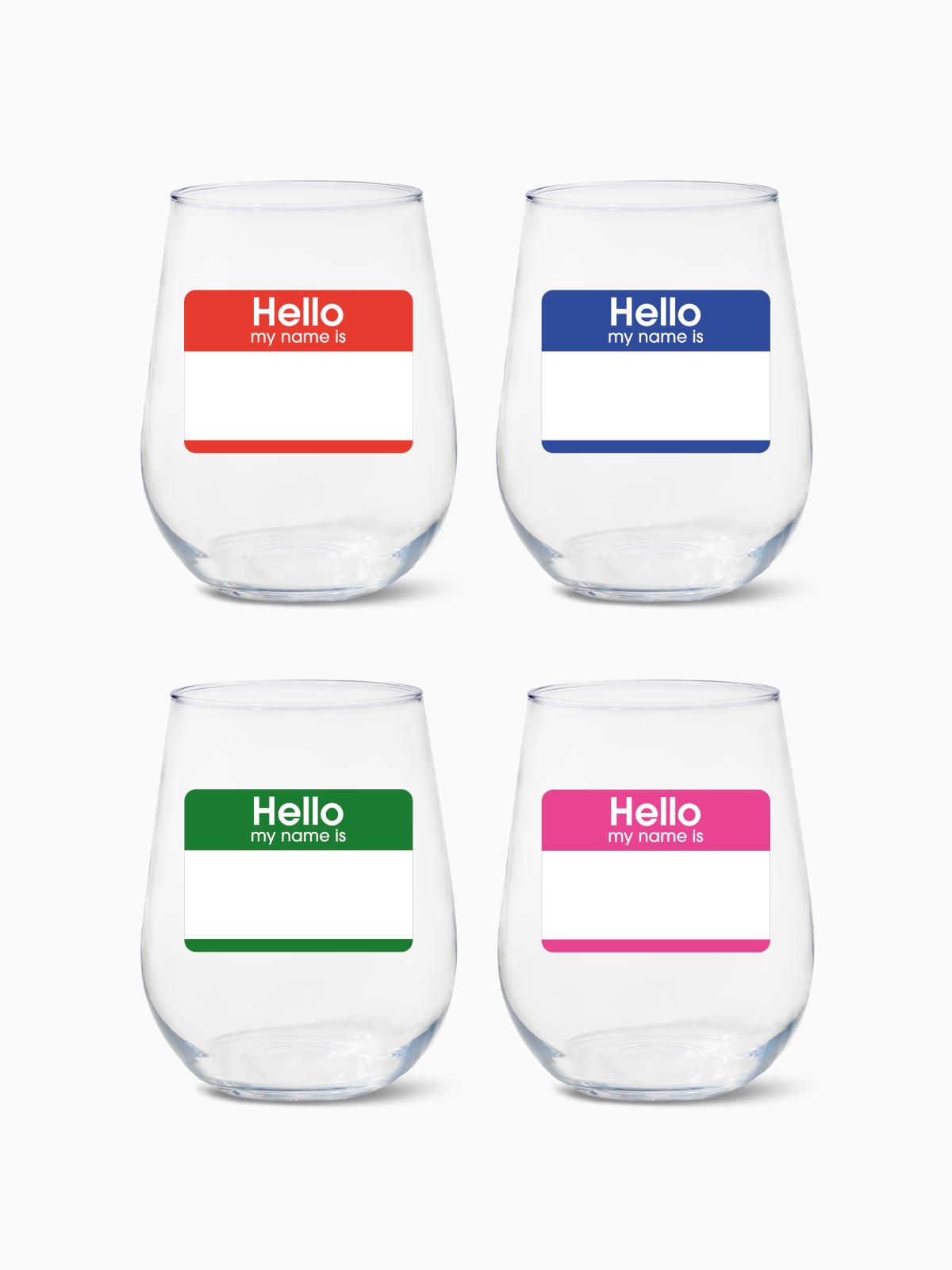 Hello My Name Is - RESERVE 16oz Stemless Wine Tritan Copolyester Glass