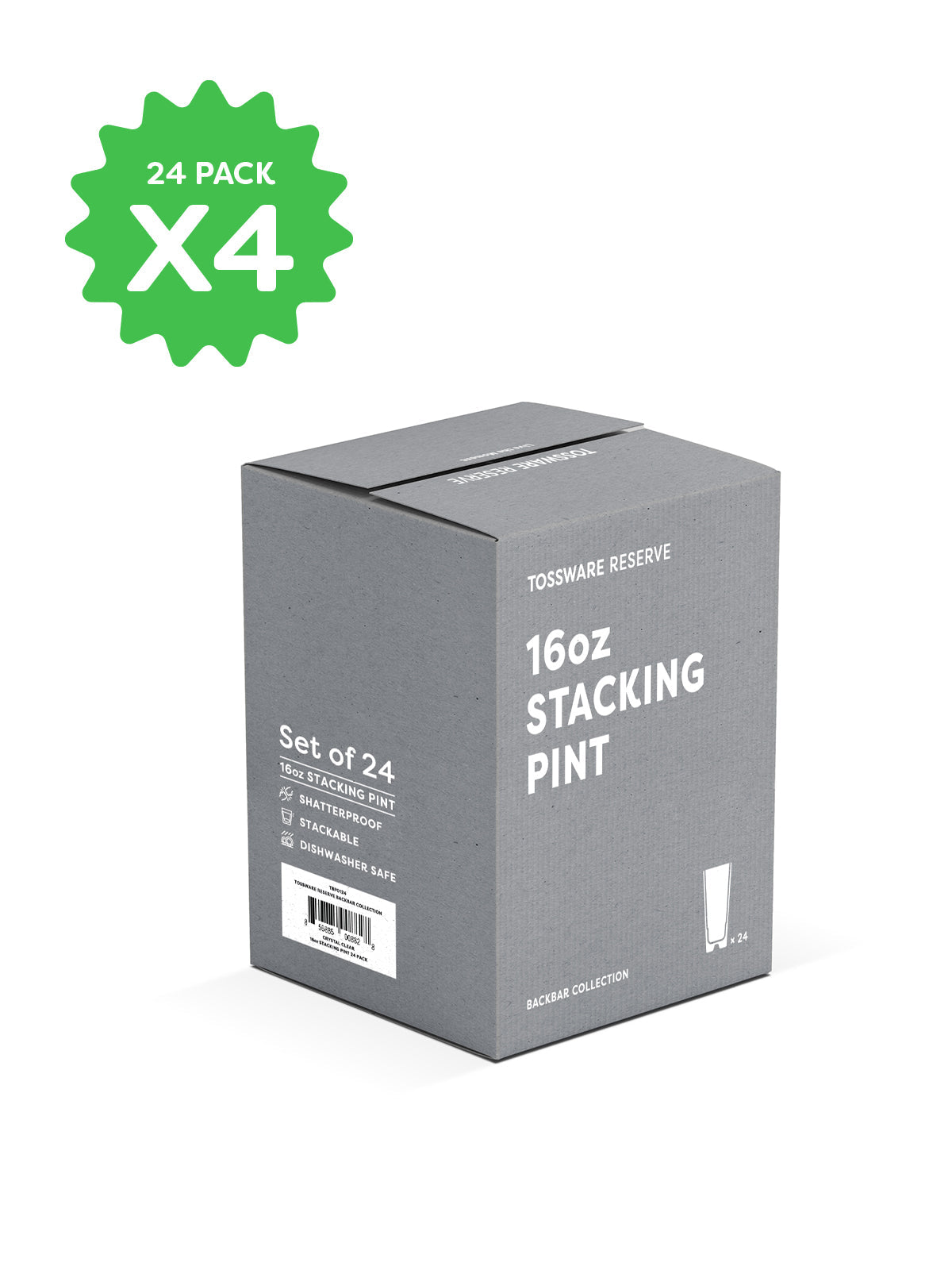 RESERVE 16oz Stackable Pint Tritan Copolyester Glass - Bulk