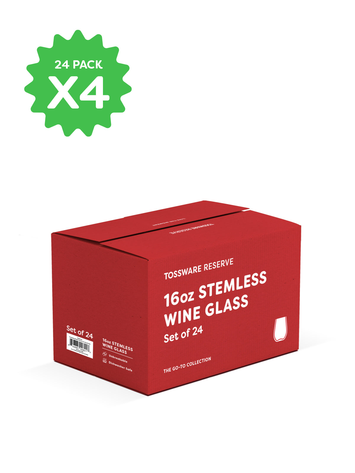 RESERVE 16oz Stemless Wine Color Series Tritan Copolyester Glass Blush - Bulk
