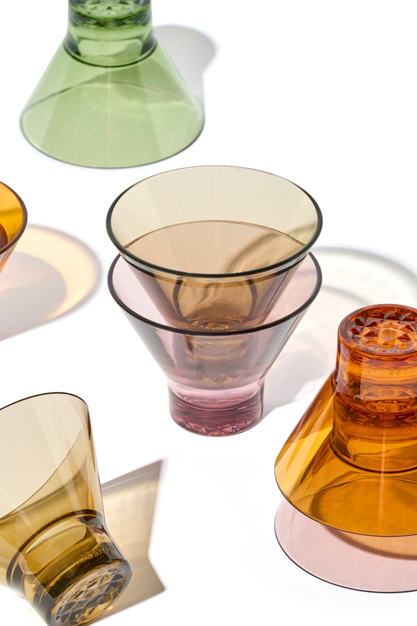 RESERVE 8oz Stemless Martini Color Series Tritan Copolyester Glass - Bulk