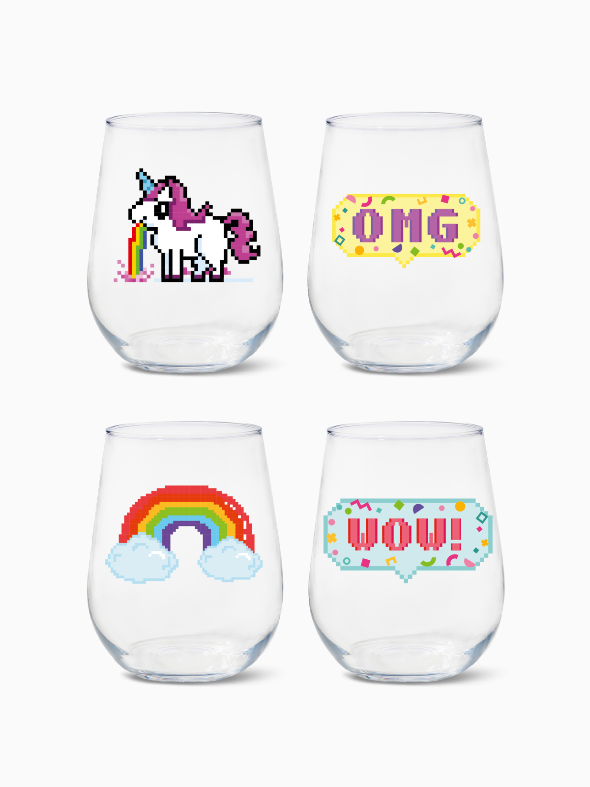 8 Bit Arcade - RESERVE 16oz Stemless Wine Tritan Copolyester Glass
