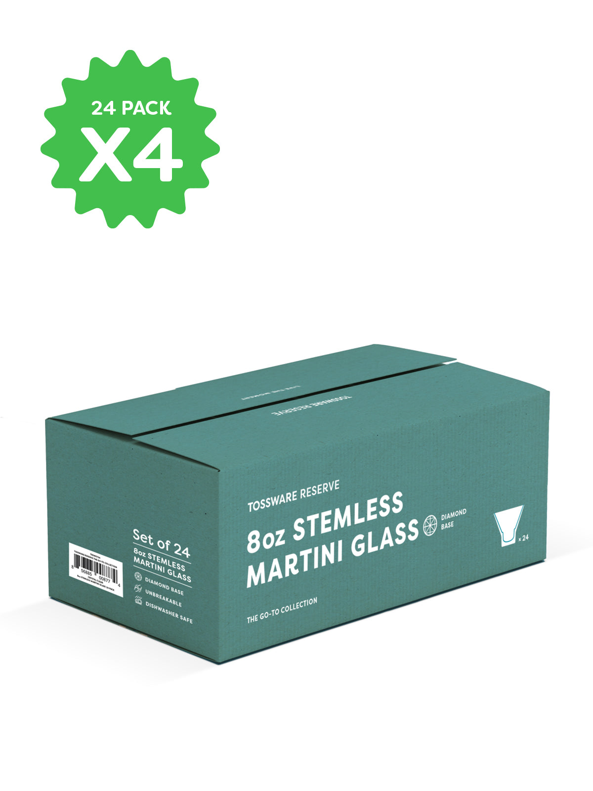 RESERVE 8oz Stemless Martini Tritan Copolyester Glass - Bulk