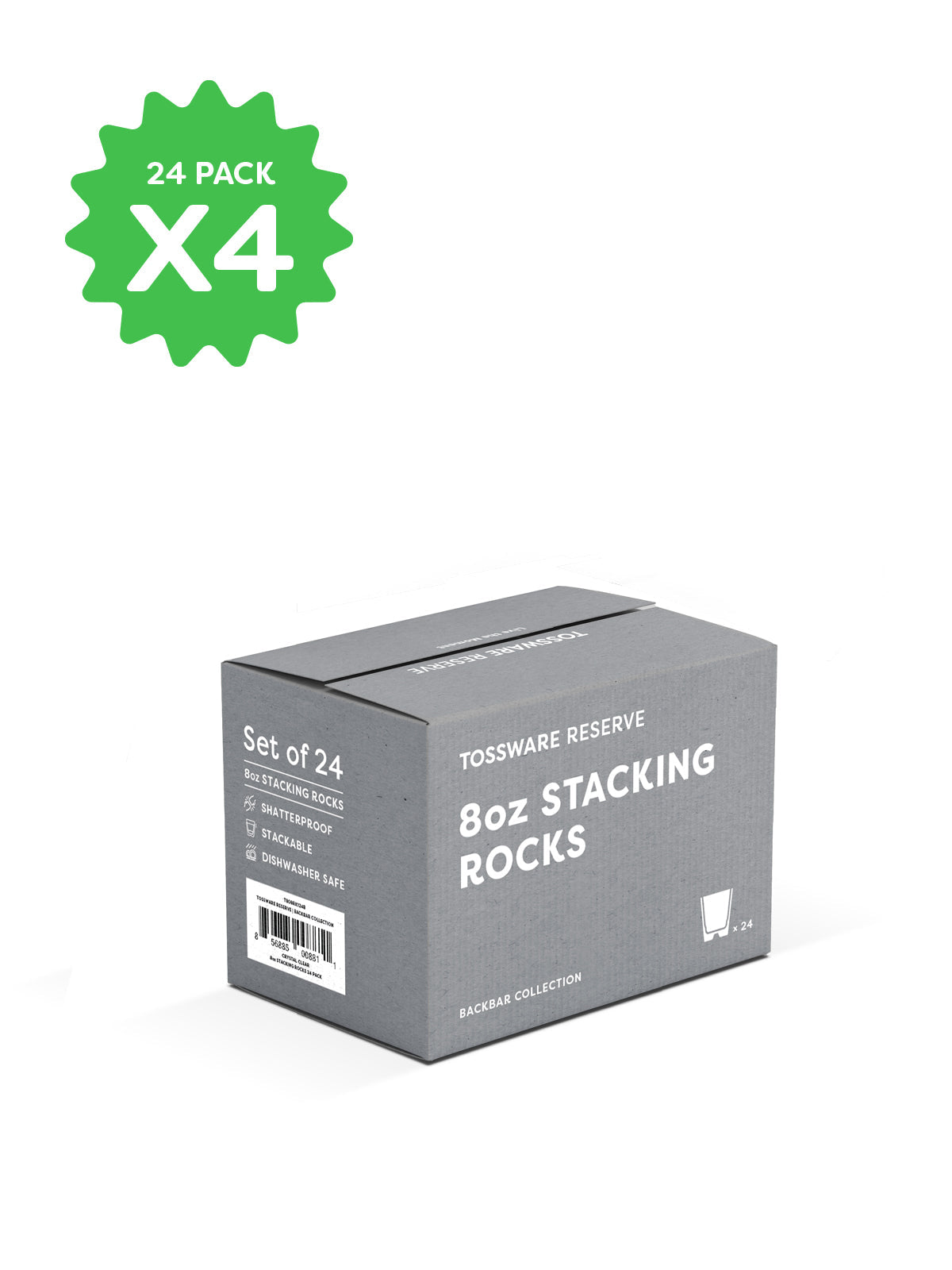RESERVE 8oz Stackable Rocks Tritan Copolyester Glass - Bulk