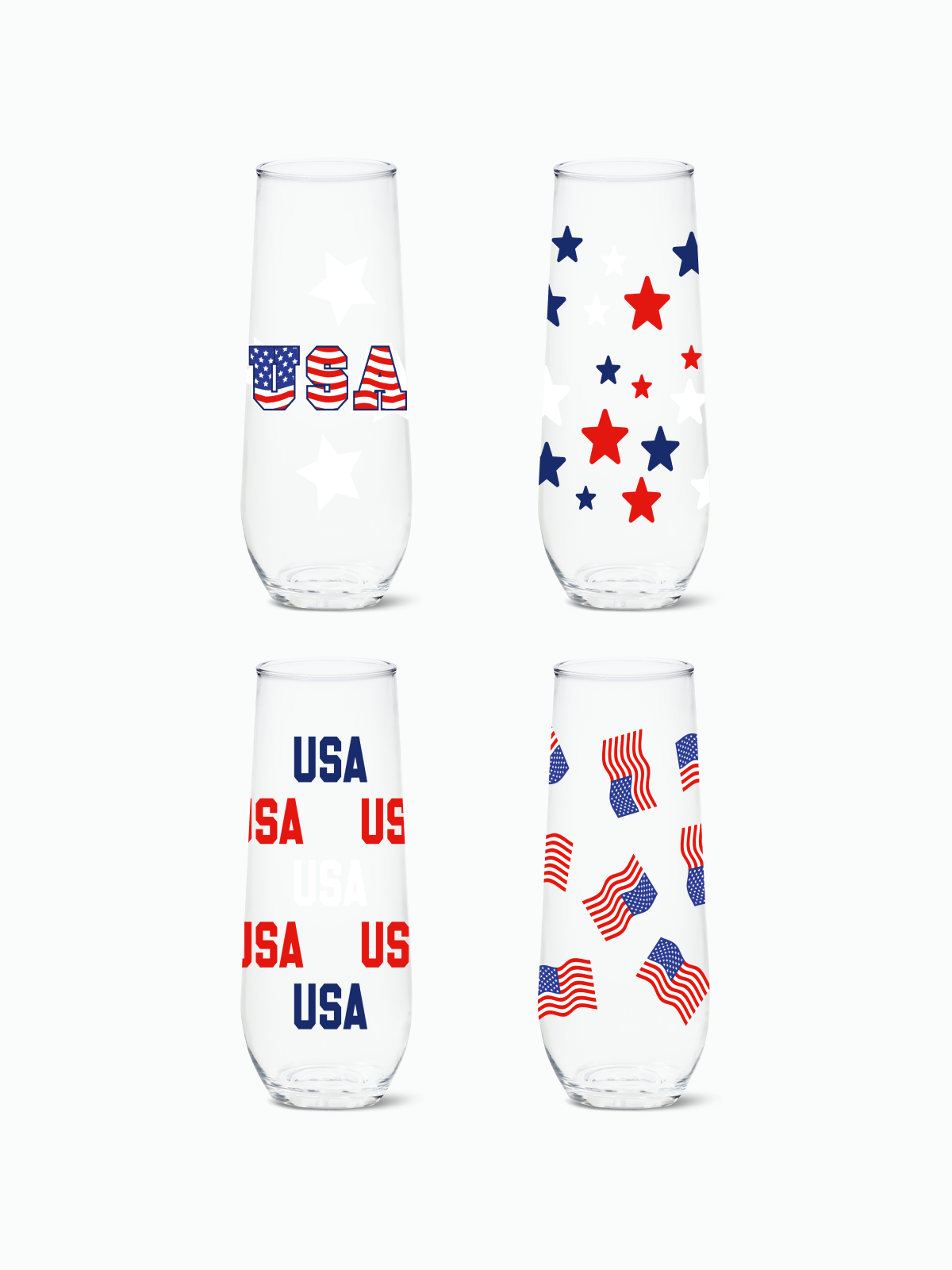 American Pride 2.0 - RESERVE 9oz Stemless Champagne Tritan Copolyester Glass