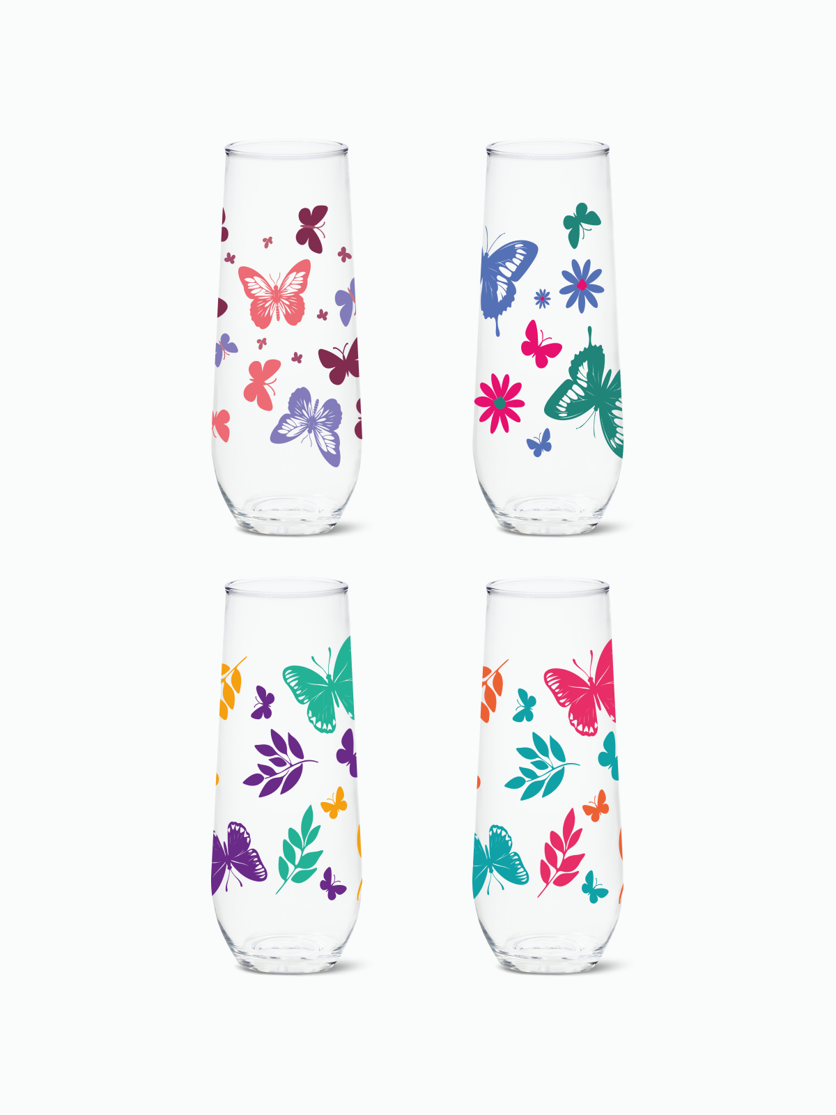Butterfly Haven 2.0 - RESERVE 9oz Stemless Champagne Tritan Copolyester Glass