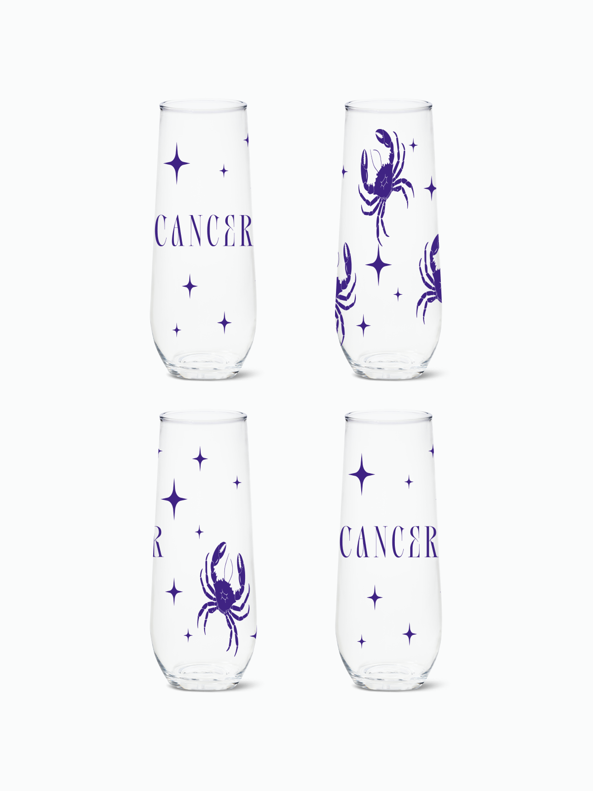 Cancer 2.0 - RESERVE 9oz Stemless Champagne Tritan Copolyester Glass