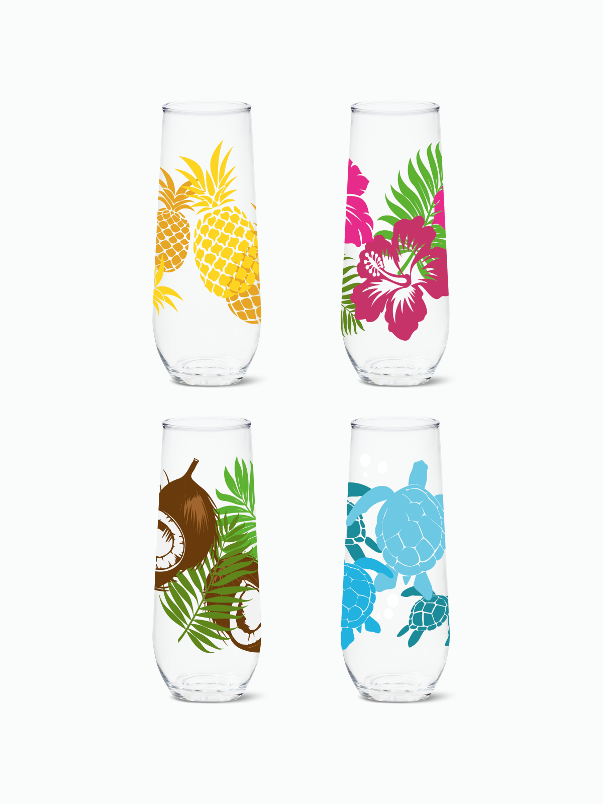 Tropical Oasis 2.0 - RESERVE 9oz Stemless Champagne Tritan Copolyester Glass