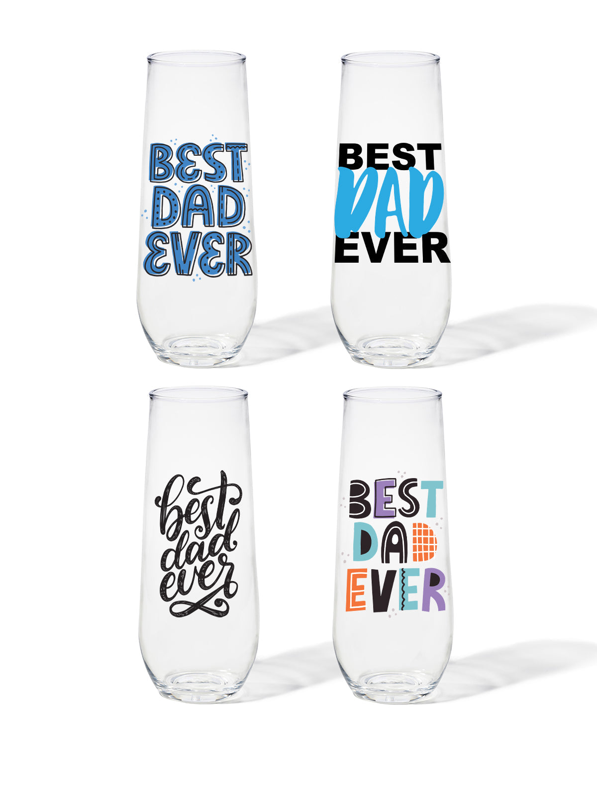 Best Dad Ever - RESERVE 9oz Stemless Champagne Tritan Copolyester Glass