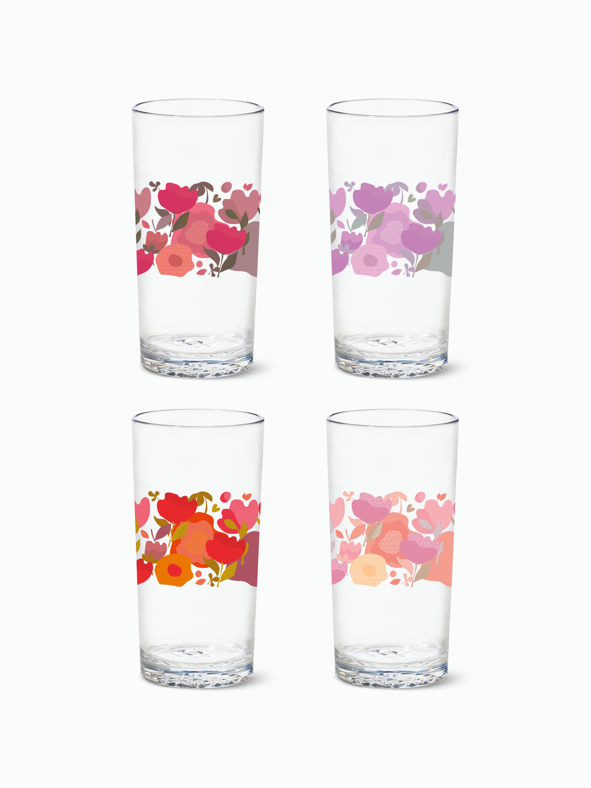 Crimson Blooms - RESERVE 14oz Highball Tritan Copolyester Glass
