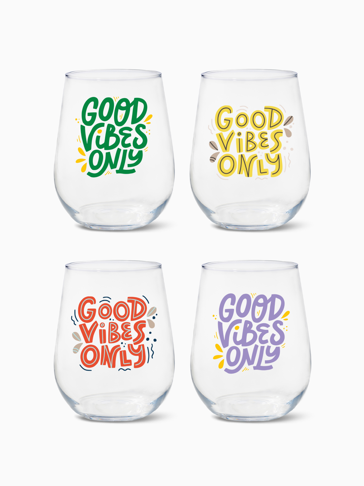Good Vibes Only - RESERVE 16oz Stemless Wine Tritan Copolyester Glass