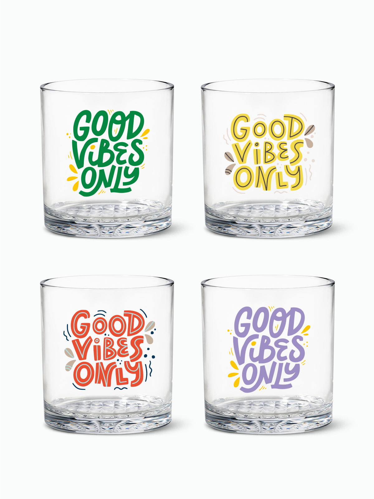 Good Vibes Only - RESERVE 12oz Old Fashioned Tritan Copolyester Glass