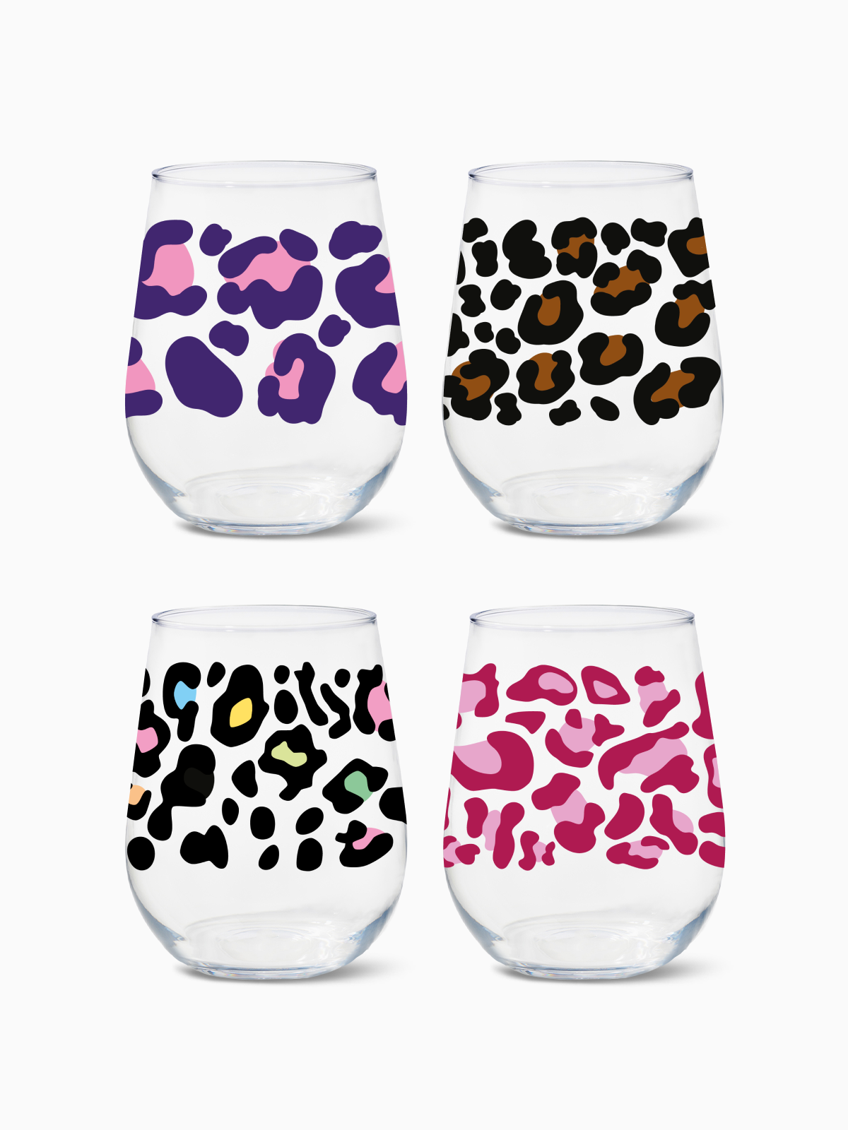 Leopard - RESERVE 16oz Stemless Wine Tritan Copolyester Glass