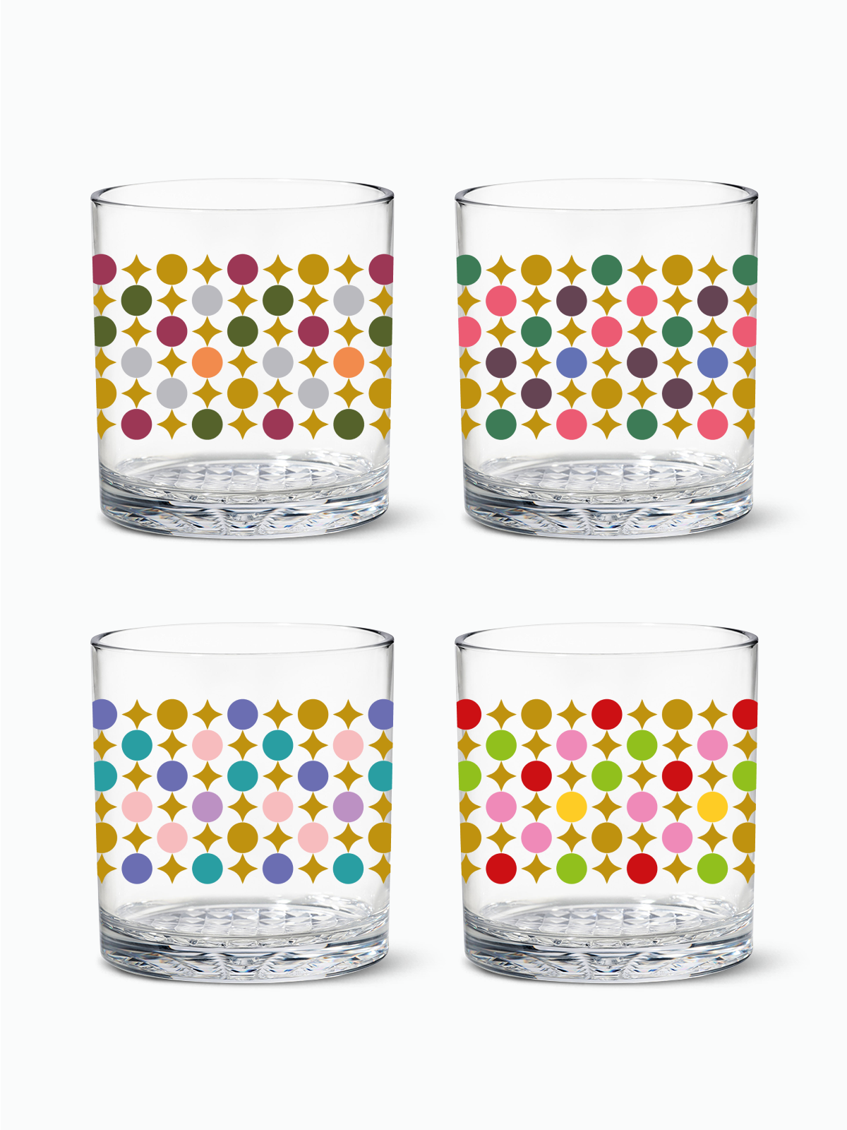 Mid-Century Modern Pattern - RESERVE 12oz Old Fashioned Tritan Copolyester Glass