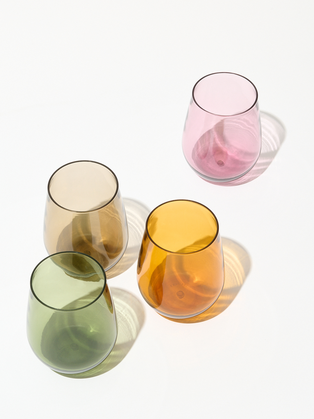 RESERVE 16oz Stemless Wine Color Series Tritan Copolyester Glass Smoke
