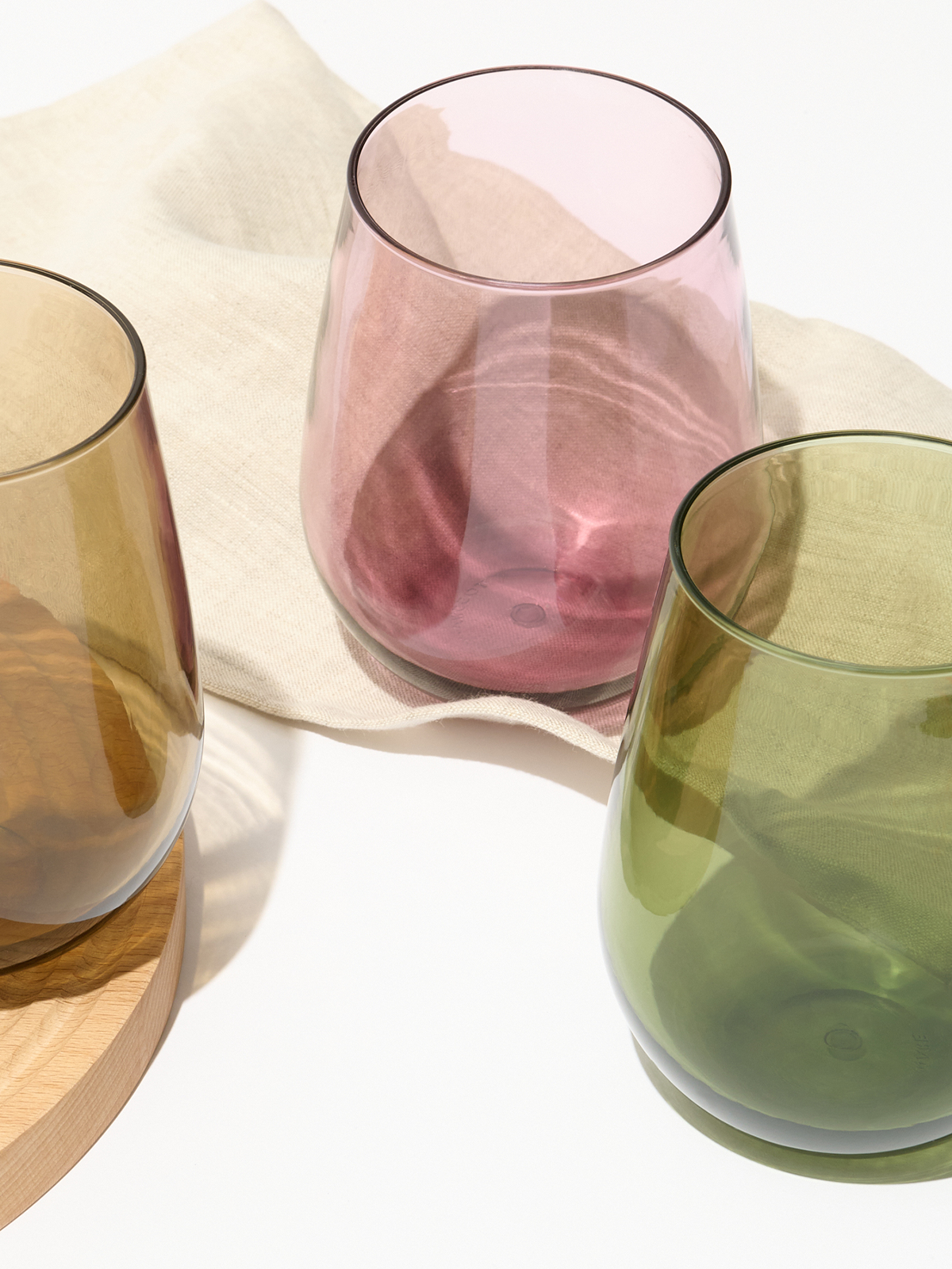 RESERVE 16oz Stemless Wine Color Series Tritan Copolyester Glass Blush