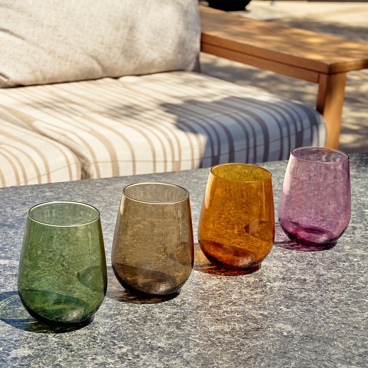 RESERVE 16oz Stemless Wine Color Series Tritan Copolyester Glass Smoke