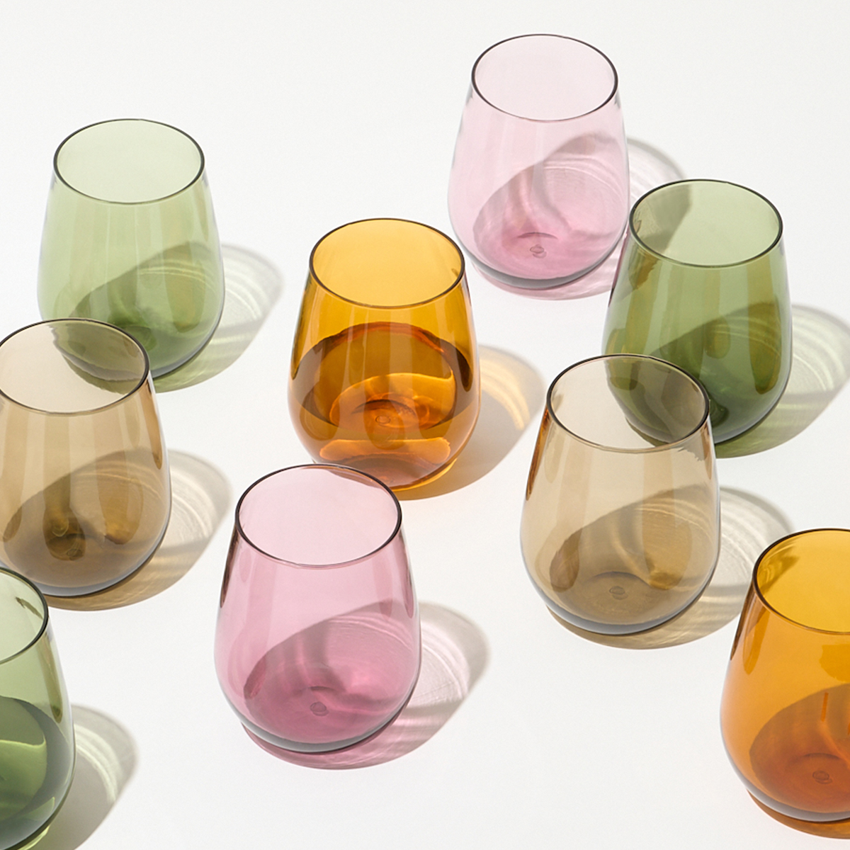 RESERVE 16oz Stemless Wine Color Series Tritan Copolyester Glass Blush