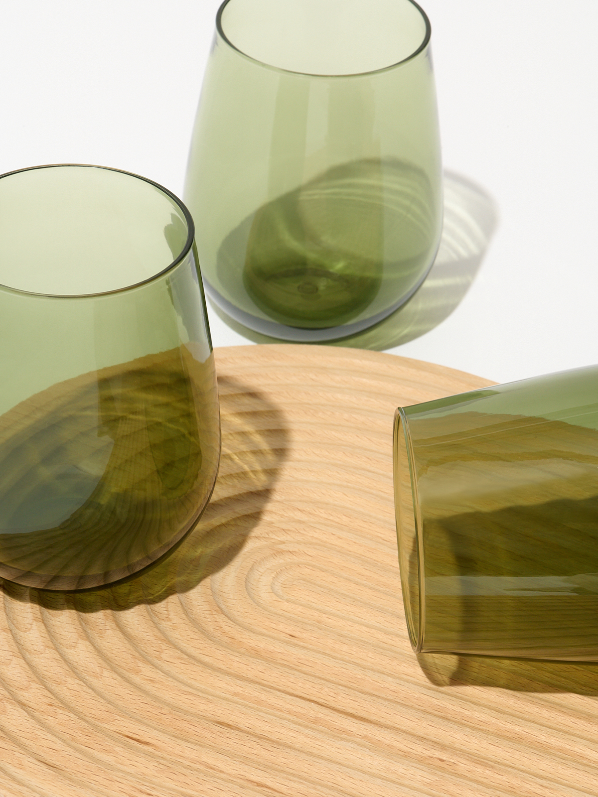 RESERVE 16oz Stemless Wine Color Series Tritan Copolyester Glass Moss