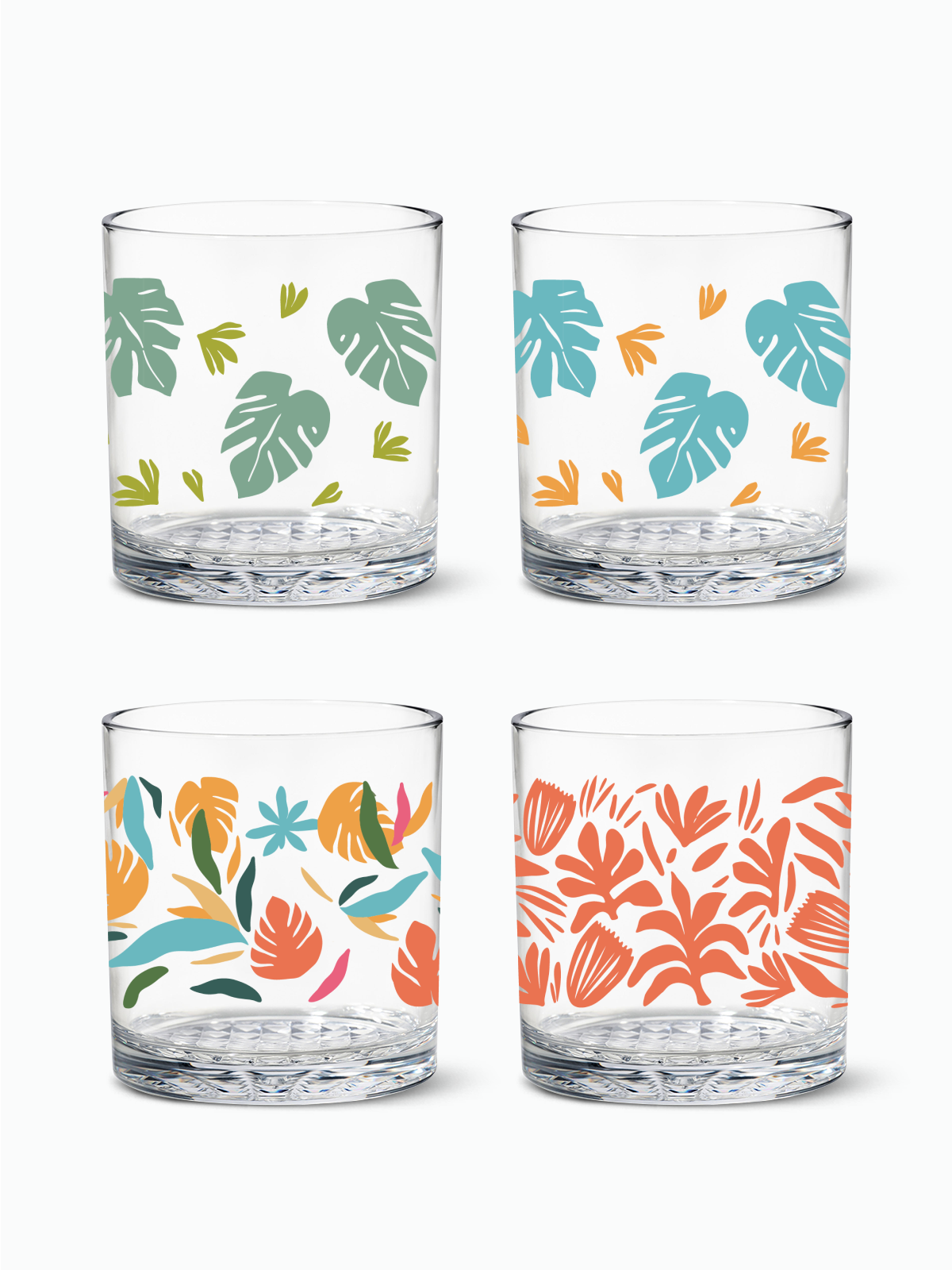 Tropical Abstract - RESERVE 12oz Old Fashioned Tritan Copolyester Glass