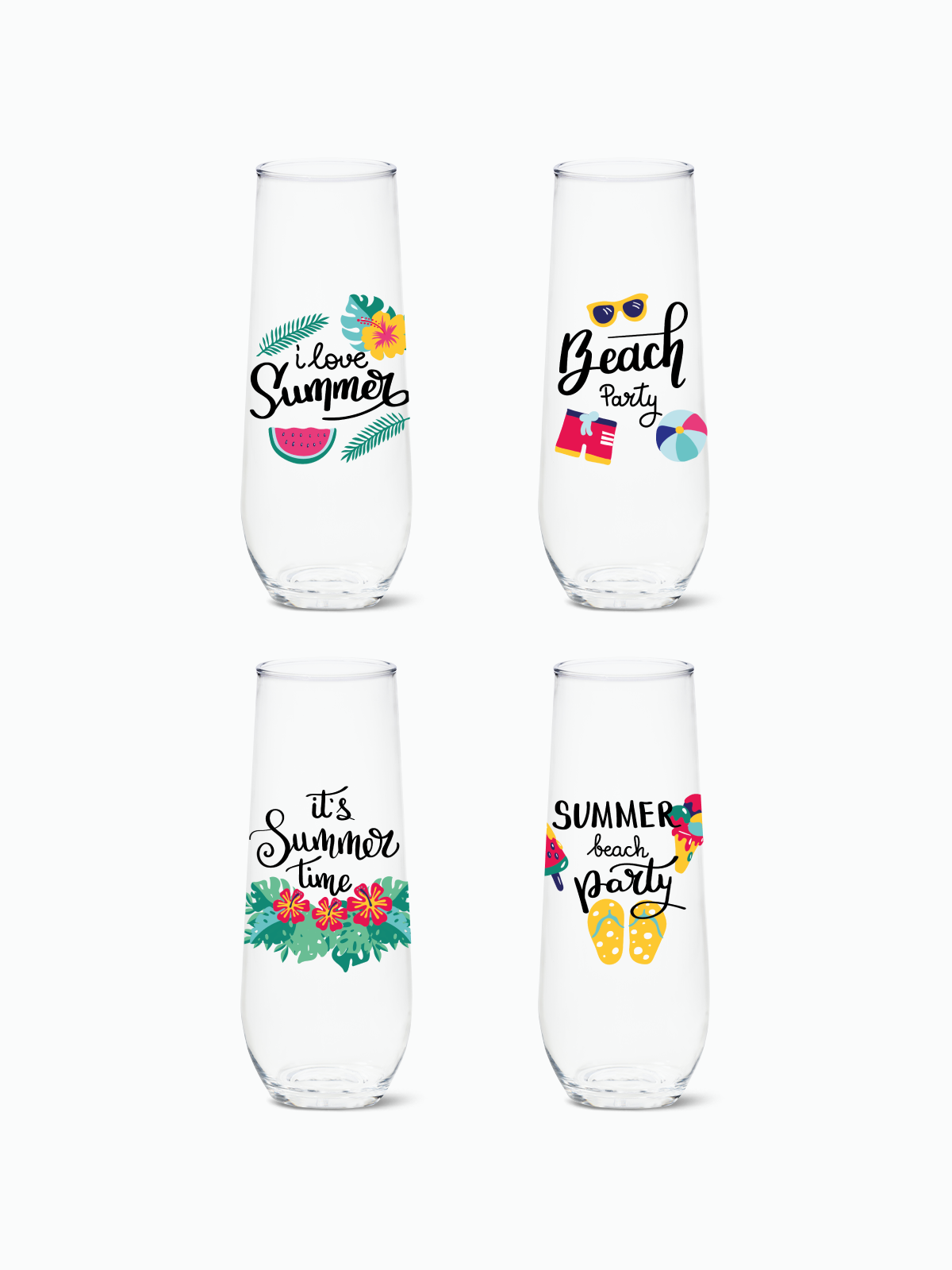 Summer Sips Series 1 - RESERVE 9oz Stemless Champagne Tritan Copolyester Glass
