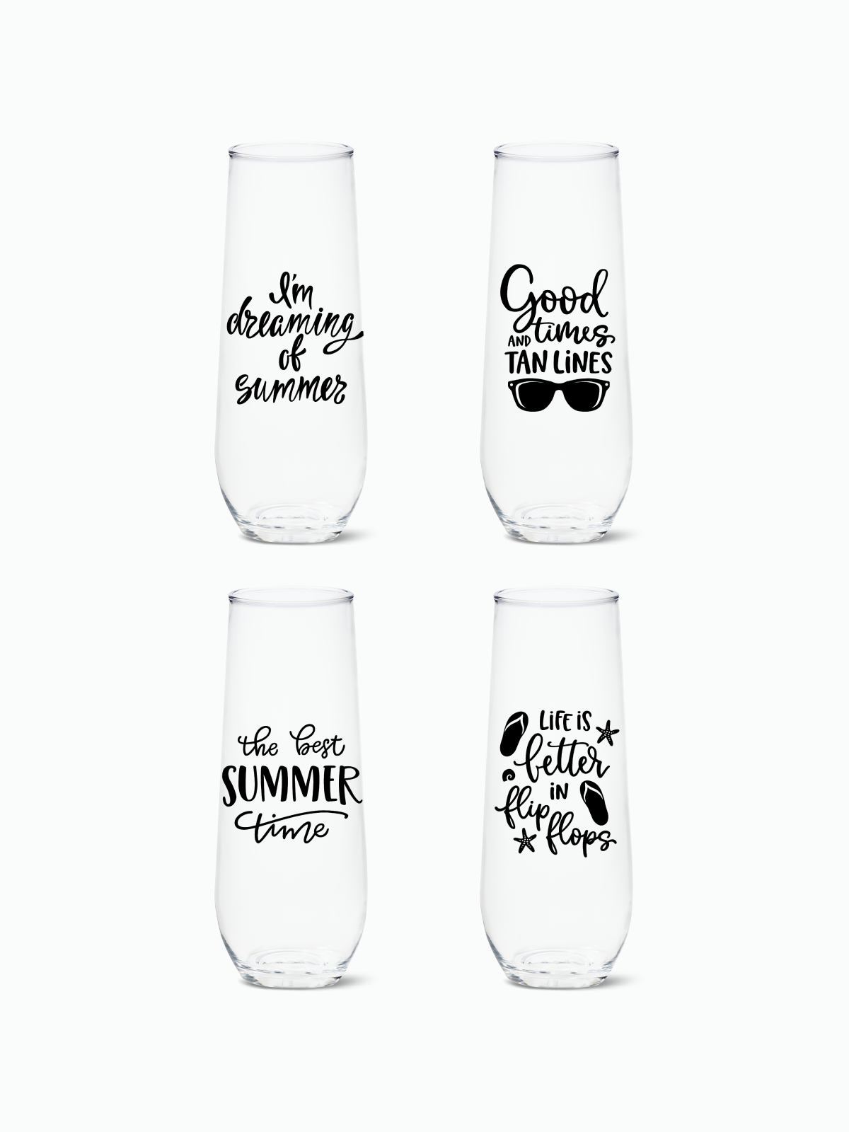 Summer Sips Series 2 - RESERVE 9oz Stemless Champagne Tritan Copolyester Glass
