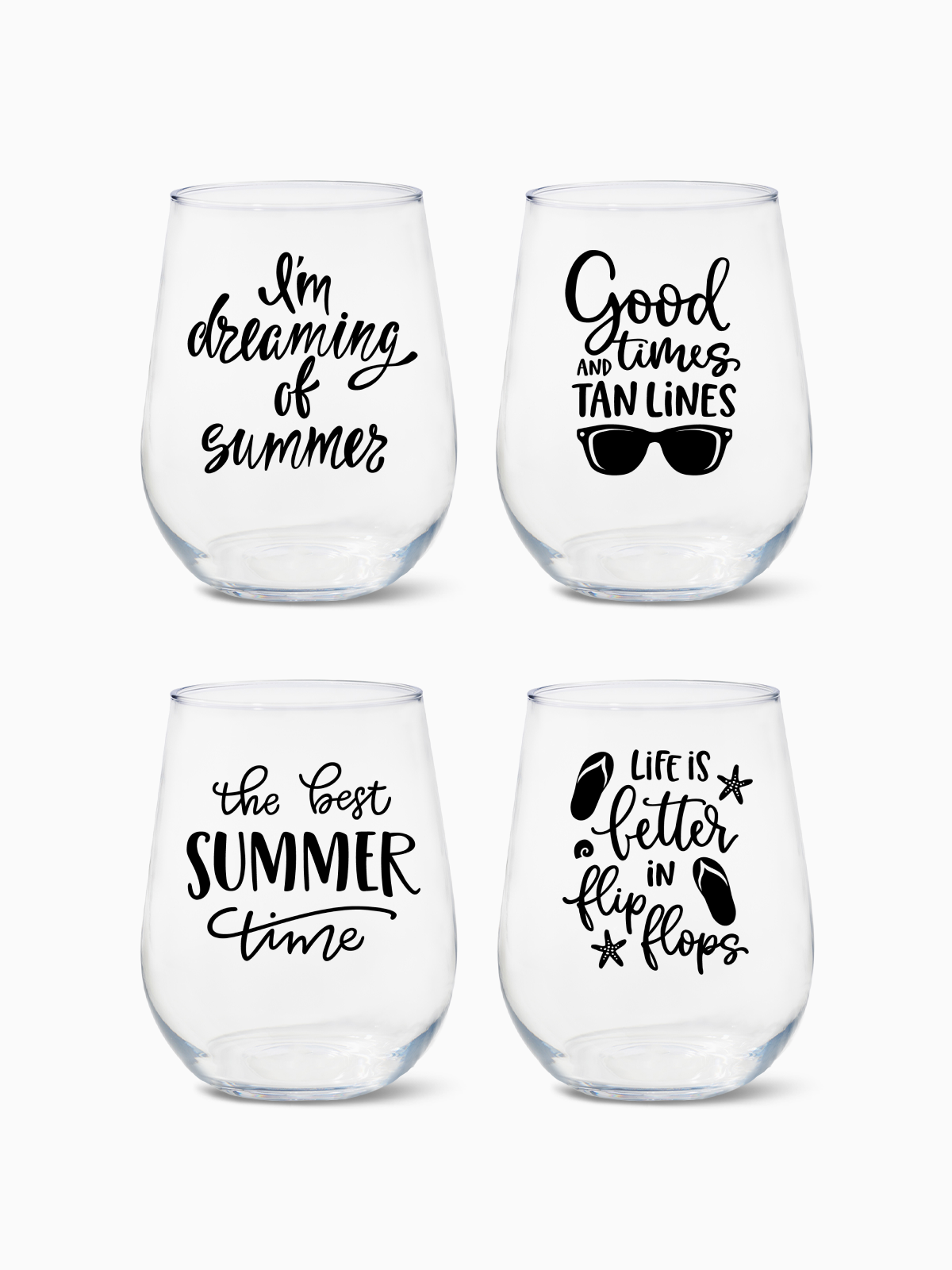 Summer Sips Series 2 - RESERVE 16oz Stemless Wine Tritan Copolyester Glass
