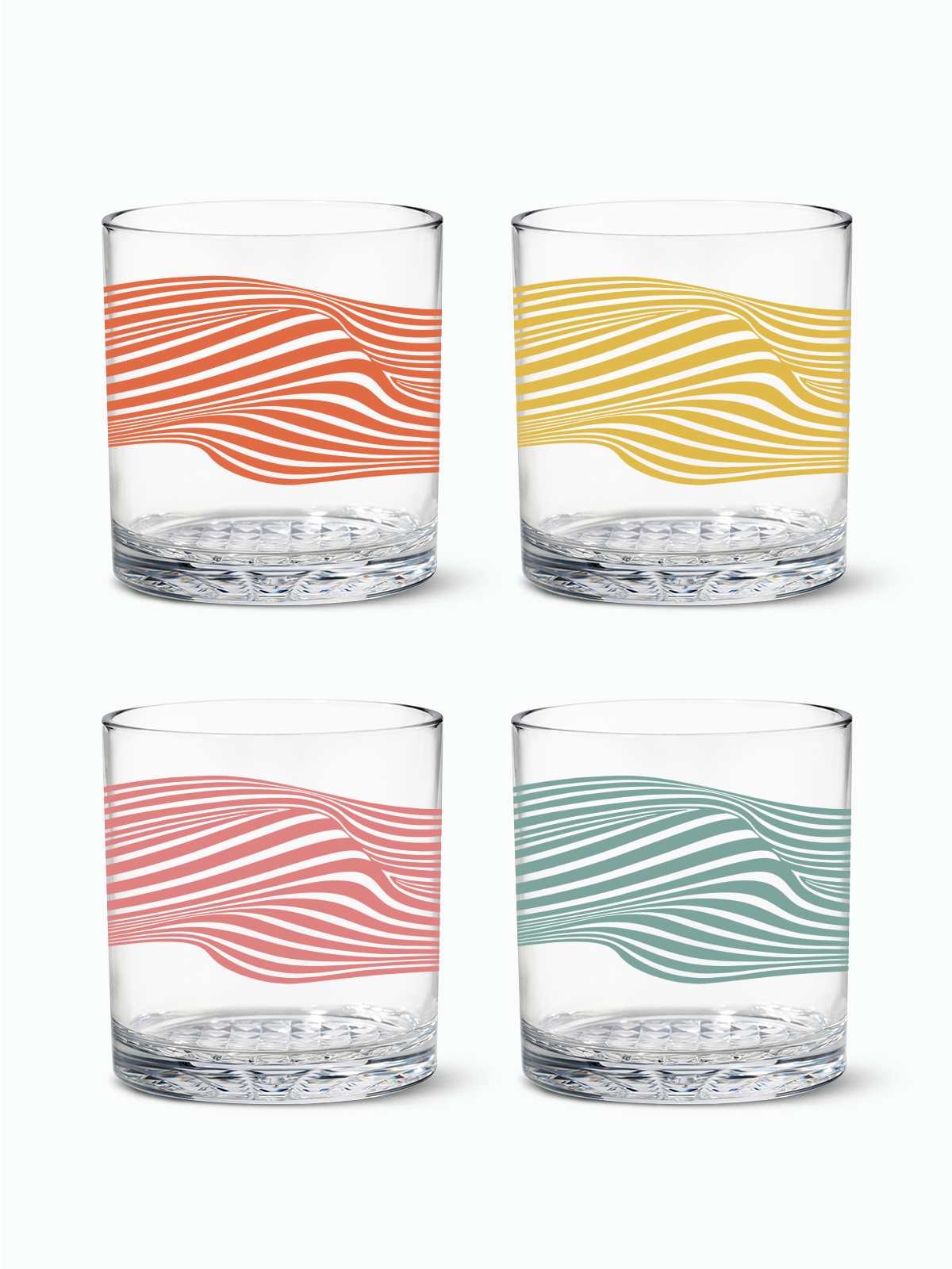 Wavy Ripple - RESERVE 12oz Old Fashioned Tritan Copolyester Glass