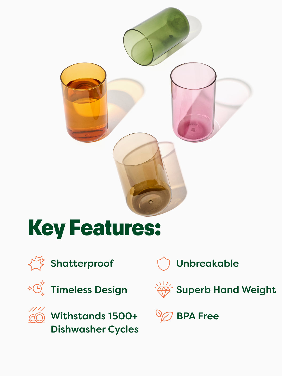 RESERVE 10oz Tumbler Tritan Copolyester Glass - Mixed Color Set - Bulk