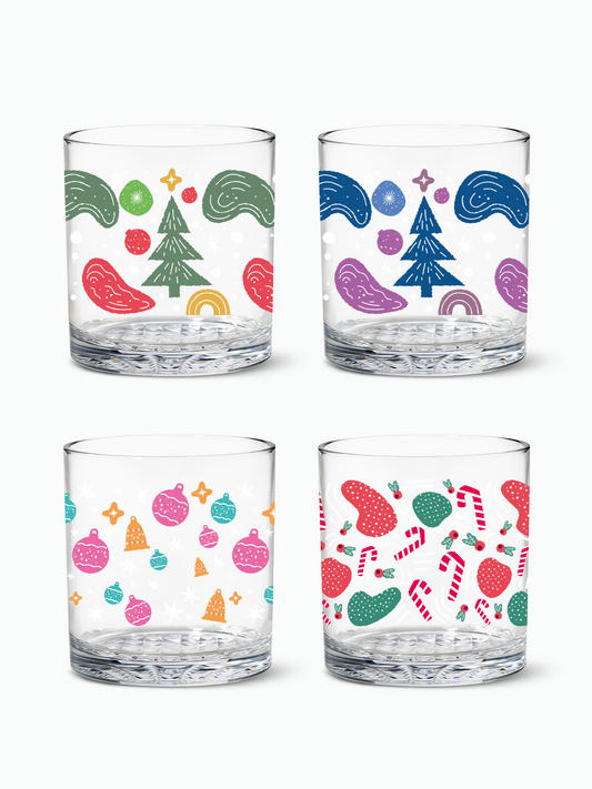 Enchanted Holiday Pattern - RESERVE 12oz Old Fashioned Tritan Copolyester Glass