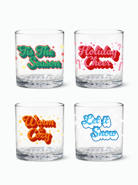 Festive Holiday - RESERVE 12oz Old Fashioned Tritan Copolyester Glass