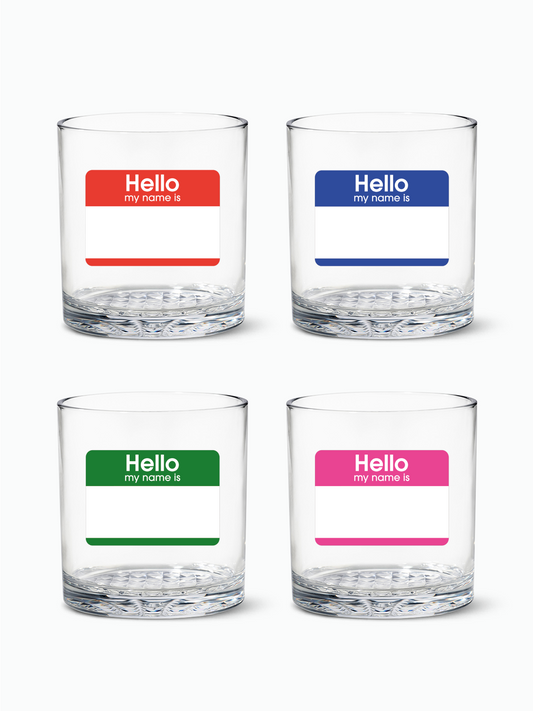 Hello My Name Is - RESERVE 12oz Old Fashioned Tritan Copolyester Glass
