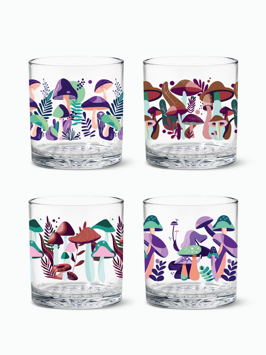 Psychedelic Shrooms - RESERVE 12oz Old Fashioned Tritan Copolyester Glass