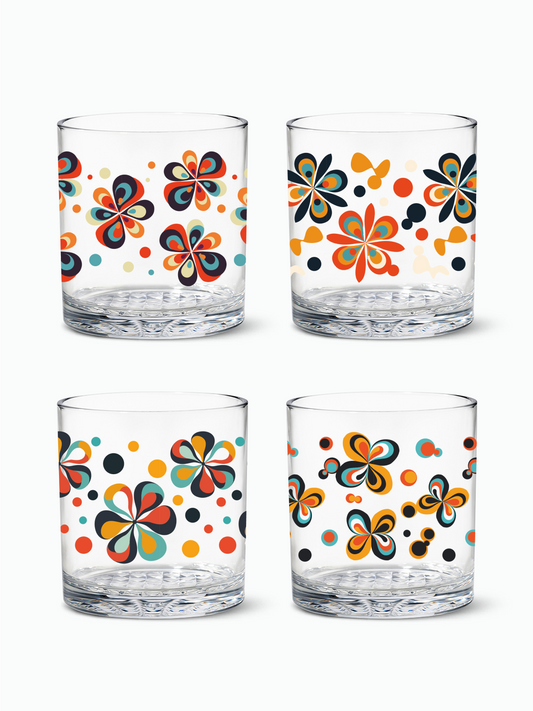 Retro Bloom - RESERVE 12oz Old Fashioned Tritan Copolyester Glass