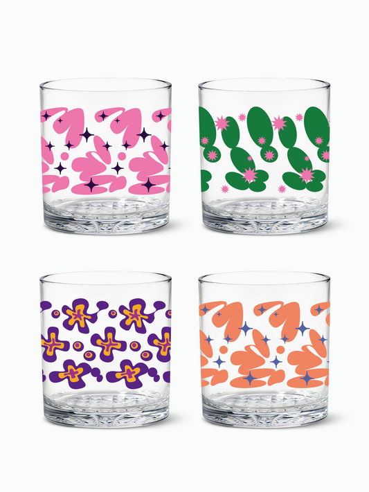 Retro Cartoon Pattern - RESERVE 12oz Old Fashioned Tritan Copolyester Glass