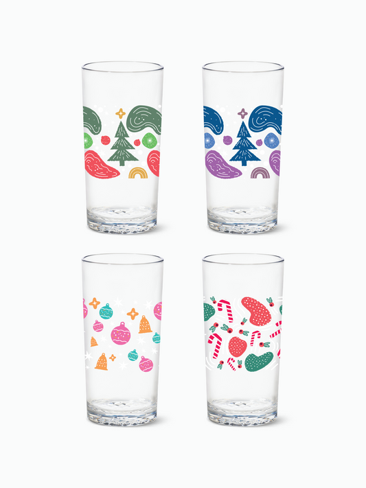 Enchanted Holiday Pattern - RESERVE 14oz Highball Tritan Copolyester Glass