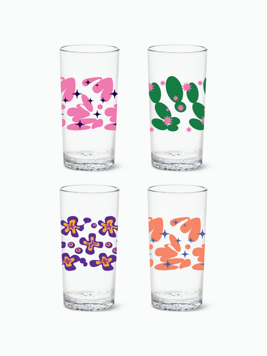 Retro Cartoon Pattern - RESERVE 14oz Highball Tritan Copolyester Glass